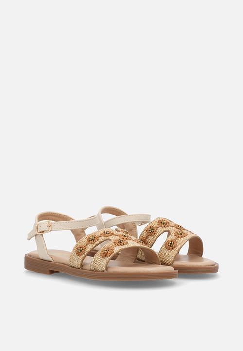Little Miss Black - Mona 1 Raffia H-cut Sandal - Natural