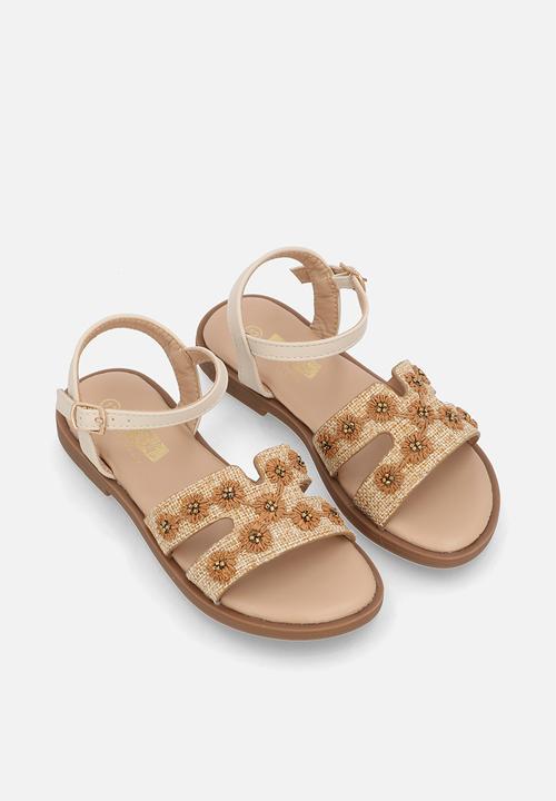 Little Miss Black - Mona 1 Raffia H-cut Sandal - Natural