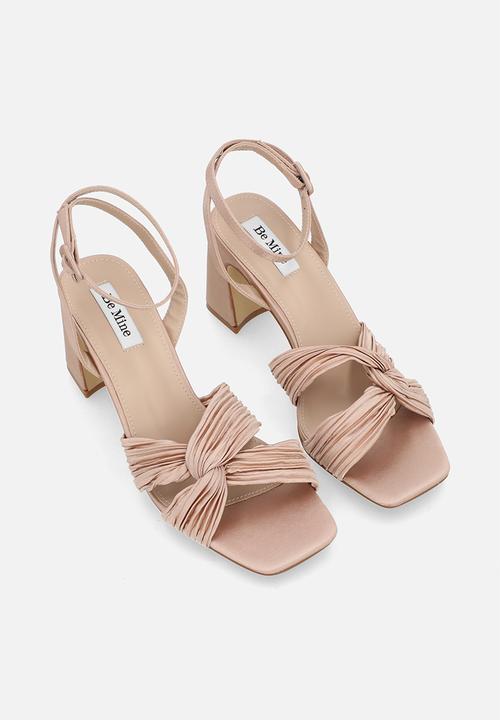 Be Mine - Divaa ankle strap heel- blush satin