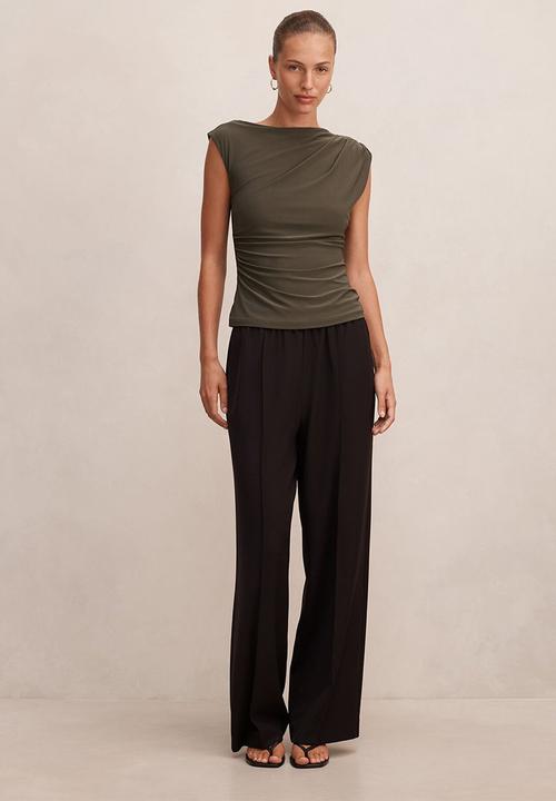 Forever New - Logan asym shoulder top - forest night
