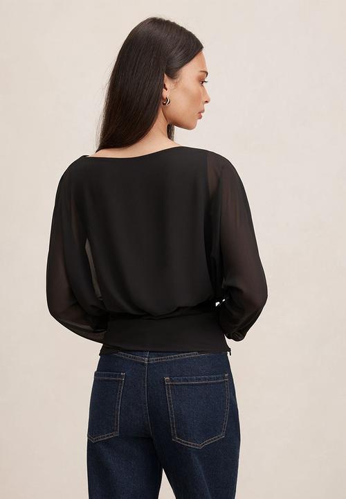 Forever New - Jessie batwing top - black