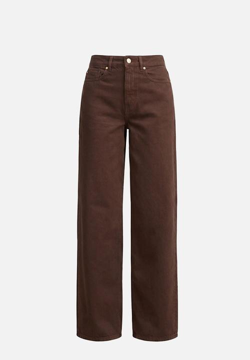 Forever New - Gia high-rise wide leg jeans in chocolate