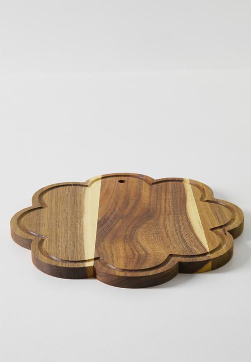 Excellent Houseware - Scalloped Wooden Serving board