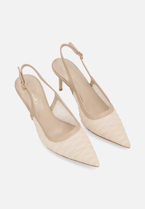 Miss Black - Gallery 7 mesh slingback heel - natural