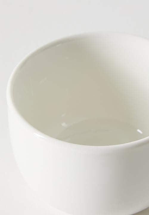 Excellent Houseware - Porcelain Bowls & Tray with Handle Serving Set - 4pcs