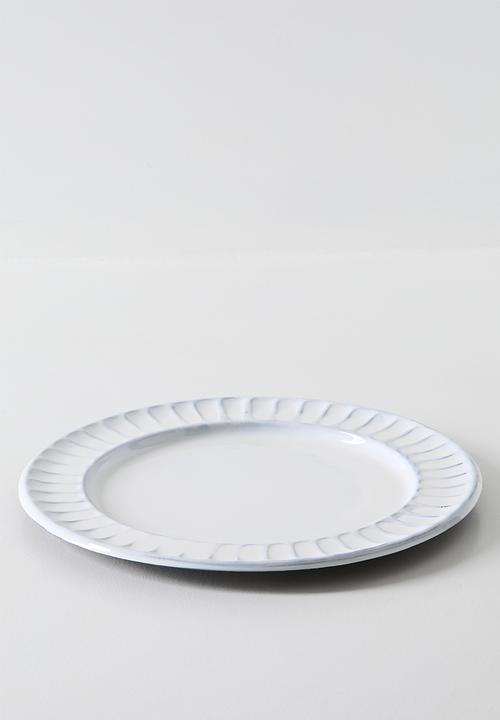 Excellent Houseware - White & Black Enamel Plate - 32cm