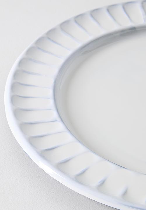 Excellent Houseware - White & Black Enamel Plate - 32cm