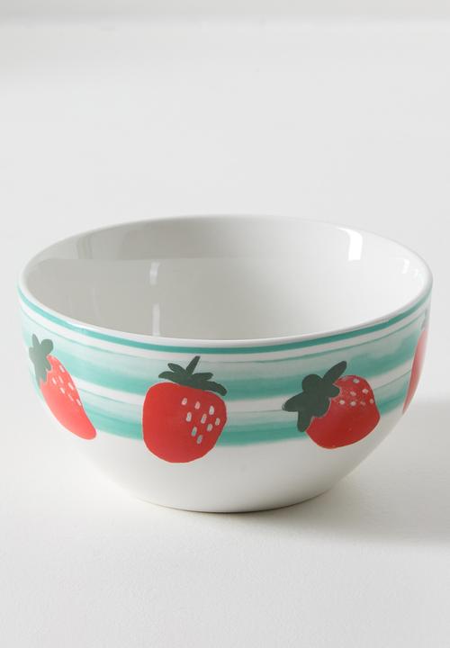 Excellent Houseware - Stawberry  & Stripe Bowl 4pcs Set - 14cm