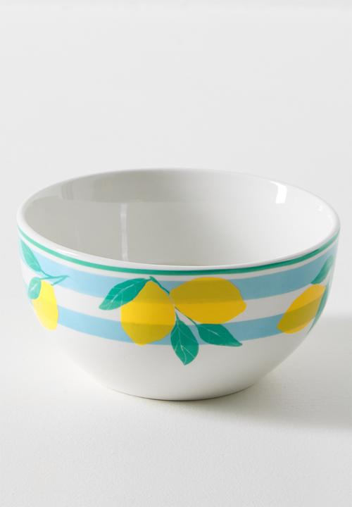Excellent Houseware - Lemon & Stripe Bowl 4pcs Set - 14cm