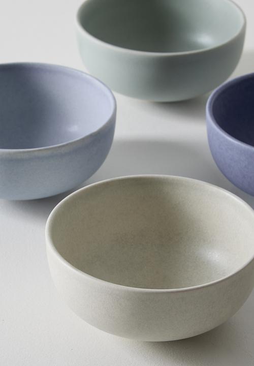 Excellent Houseware - Multi Stoneware Cres  Bowl Set - 250ml 4pcs