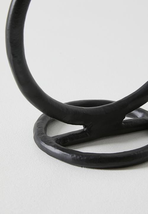 H&S - Round Alu Candle Holder - Black