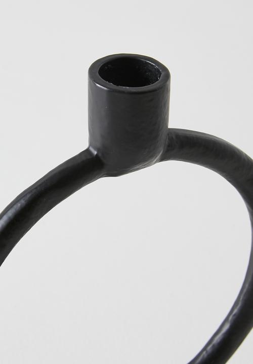 H&S - Round Alu Candle Holder - Black