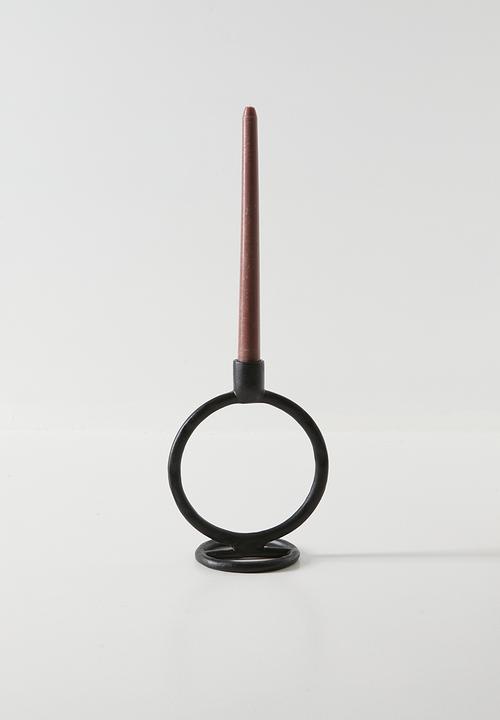 H&S - Round Alu Candle Holder - Black