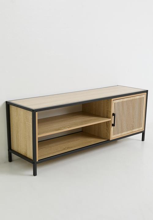H&S - Single fluted door cabinet - black/natural