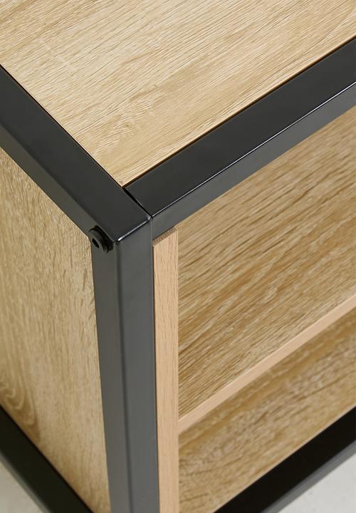 H&S - Single fluted door cabinet - black/natural