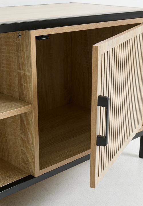 H&S - Single fluted door cabinet - black/natural