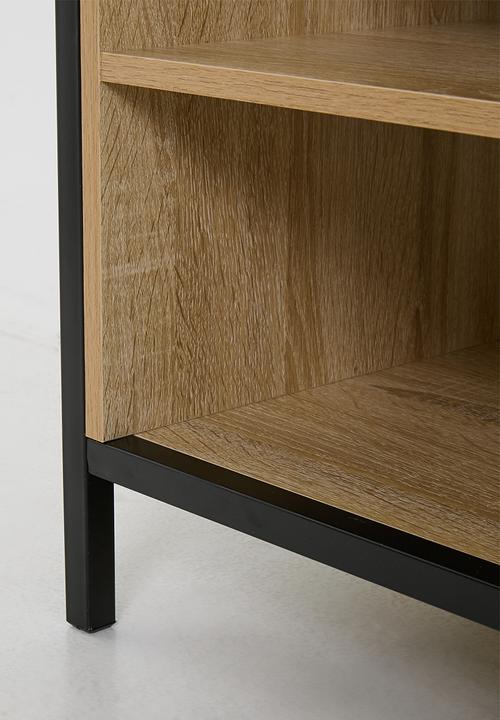 H&S - Single fluted door cabinet - black/natural