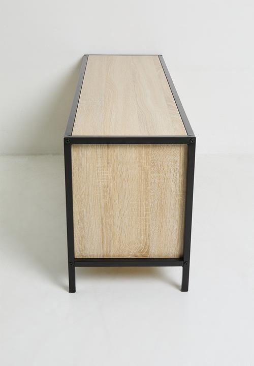 H&S - Single fluted door cabinet - black/natural
