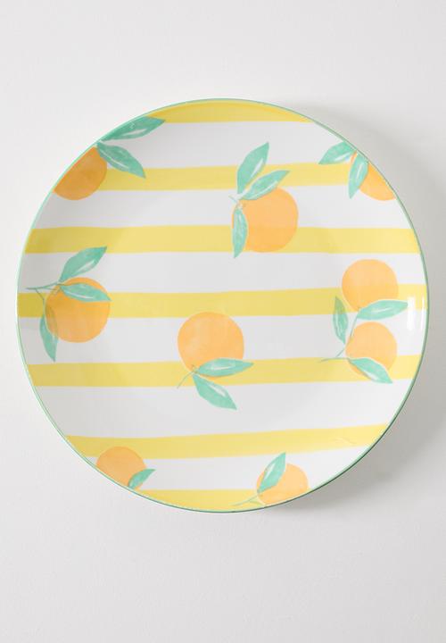 Excellent Houseware - Orange & Stripe Dinner Plate 4pcs Set 27cm - orange