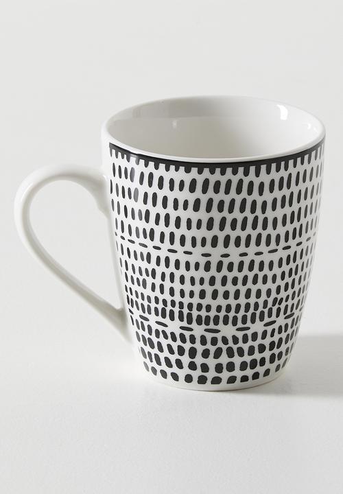 Excellent Houseware - Small Stripe Design Dinnerware Set 16pcs - black & white