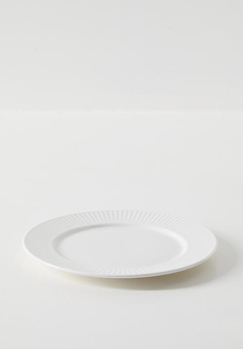 Excellent Houseware - Bone Rib Porcelain Dinner Set 16pcs - white