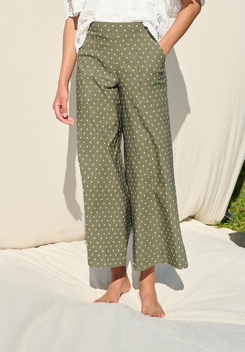Me&B - Bengaline Wide Leg Crop - Green