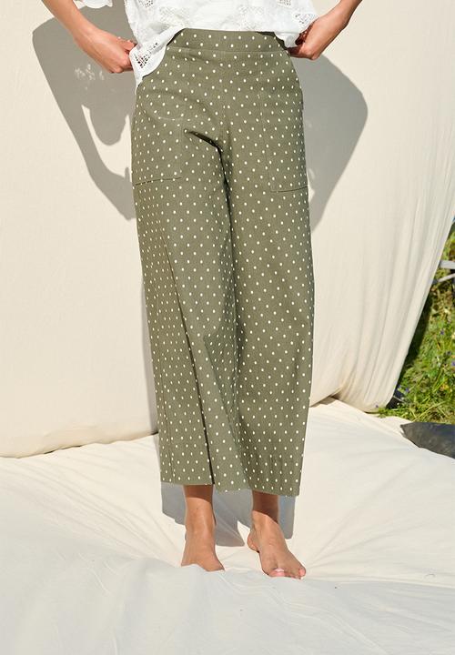 Me&B - Bengaline Wide Leg Crop - Green