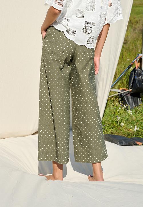 Me&B - Bengaline Wide Leg Crop - Green