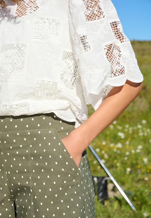 Me&B - Bengaline Wide Leg Crop - Green