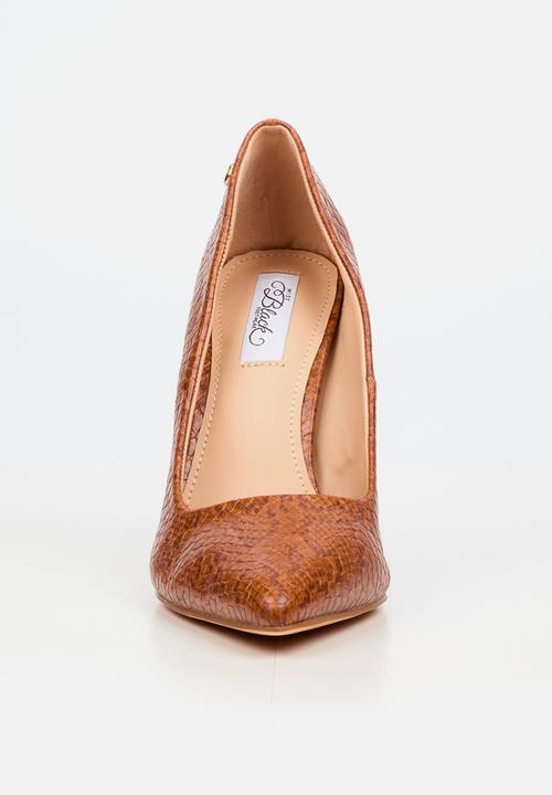 Miss Black - Nala 4 snake print block heel - tan