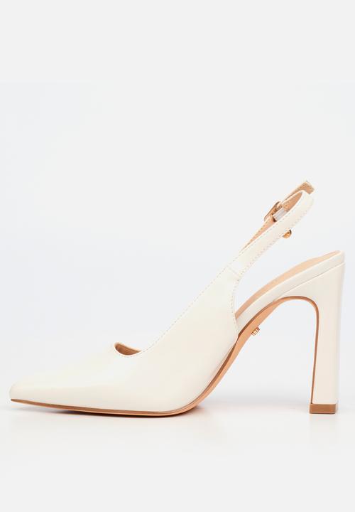 Miss Black - Nala 5 classic slingback block heel - white