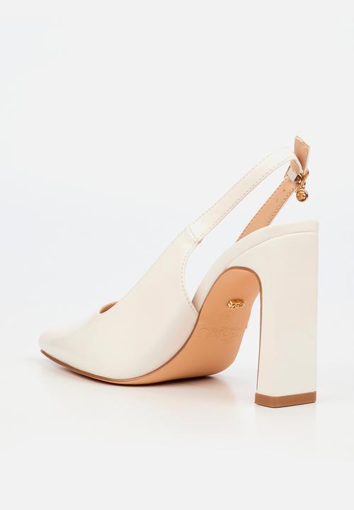 Miss Black - Nala 5 classic slingback block heel - white