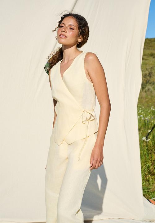 Me&B - Linen Wrap top - Angora