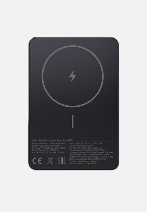 Xiaomi - Xiaomi Super Slim Magnetic Power Bank 5000 - Black