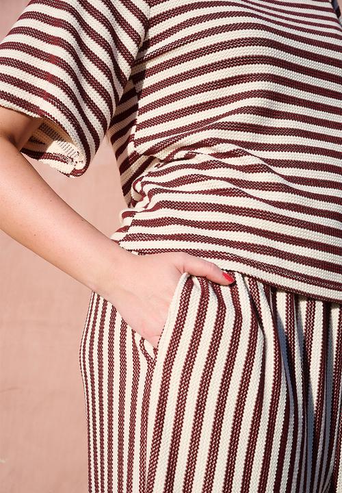 Me&B - Stripe Knit Pant - Chocmilk