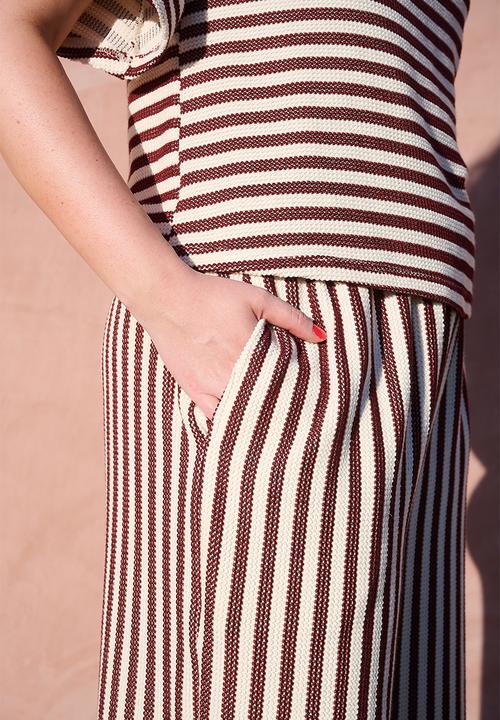 Me&B - Stripe Knit Pant - Chocmilk