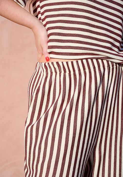Me&B - Stripe Knit Pant - Chocmilk