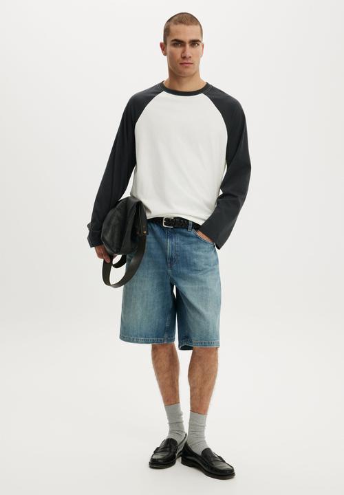 Cotton On - Baggy Denim Short - Transmission Blue