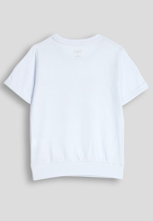 POLO - Girls Isabella Printed Blouson Short Sleeve Tee - Ice Blue