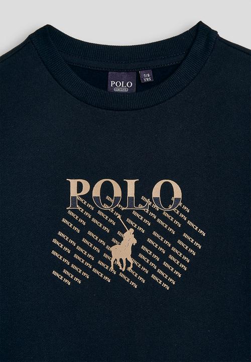 POLO - Boys ayden printed sweater - navy