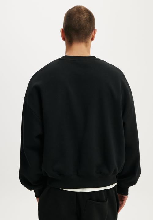 Cotton On - Relaxed Crew Sweater - Black
