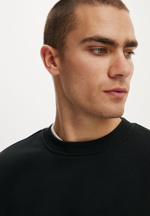 Cotton On - Relaxed Crew Sweater - Black