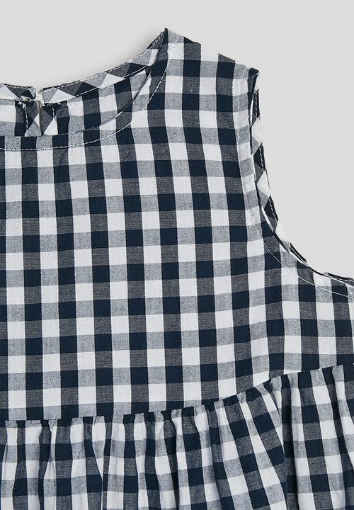 Pop Candy - Check fit & flare skater dress - navy