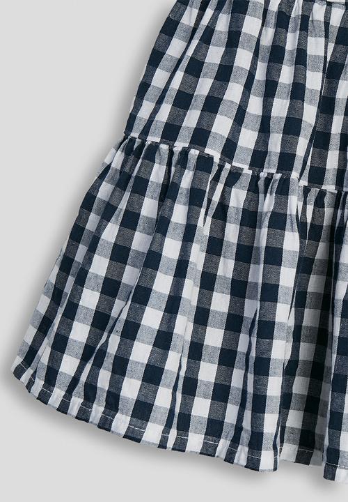 Pop Candy - Check fit & flare skater dress - navy