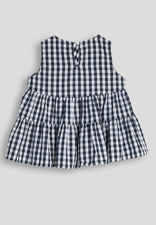 Pop Candy - Check fit & flare skater dress - navy