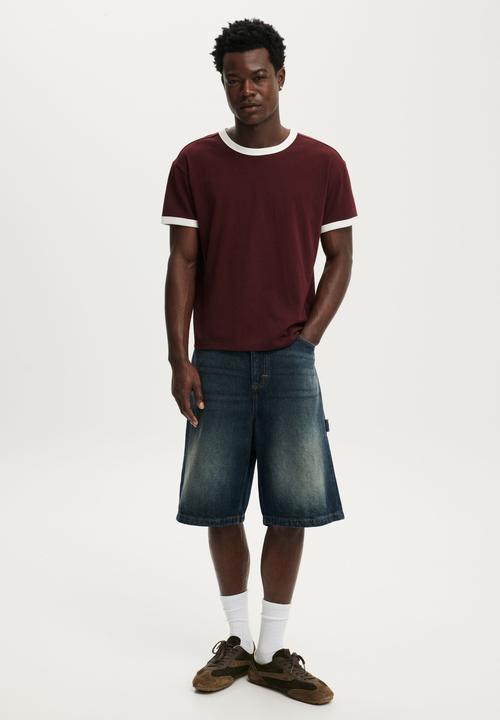 Cotton On - Super Baggy Jort - Carpenter Worn Blue