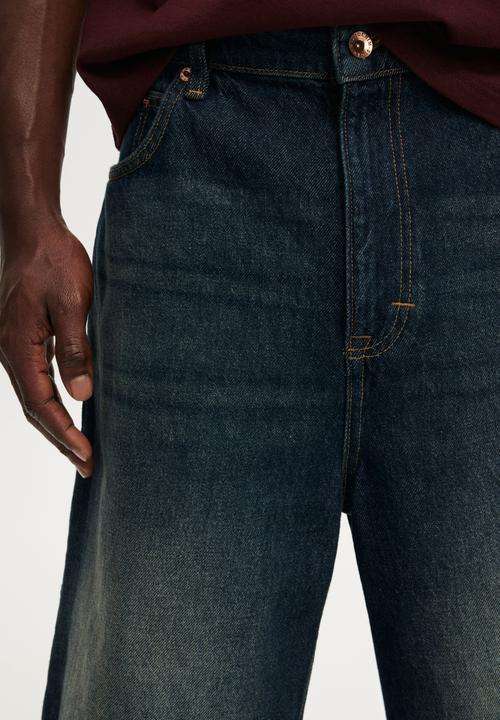 Cotton On - Super Baggy Jort - Carpenter Worn Blue