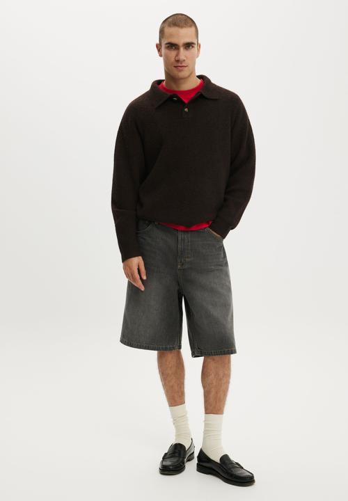 Cotton On - Super Baggy Jort - Carpenter Smokey Washed Grey
