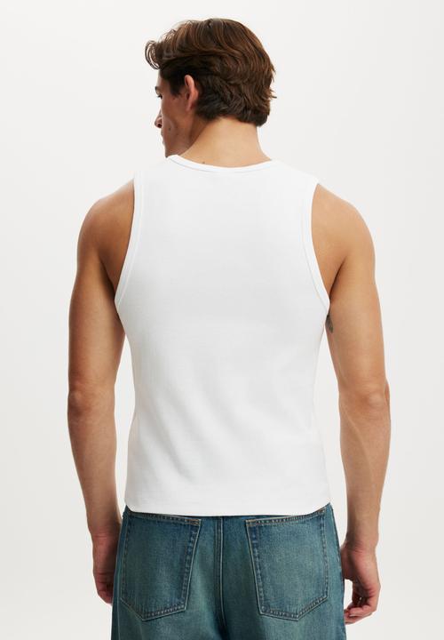 Cotton On - Rib Tank - White