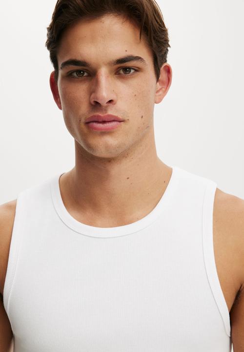 Cotton On - Rib Tank - White